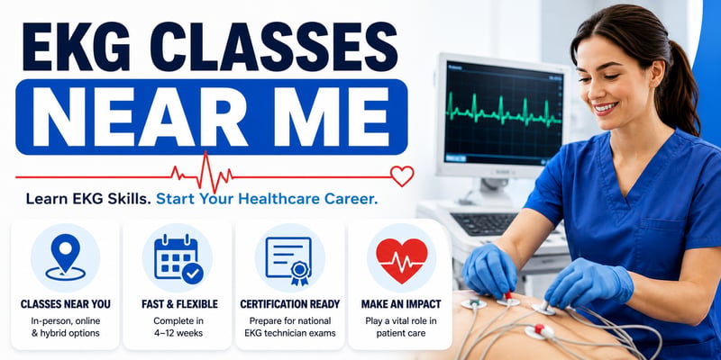 Overview of EKG classes covering format options, training length, certification prep, and the role's impact.